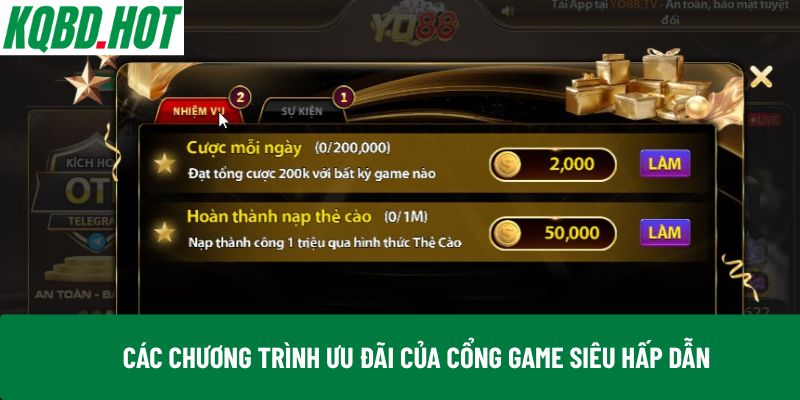 Các chương trình ưu đãi của cổng game siêu hấp dẫn